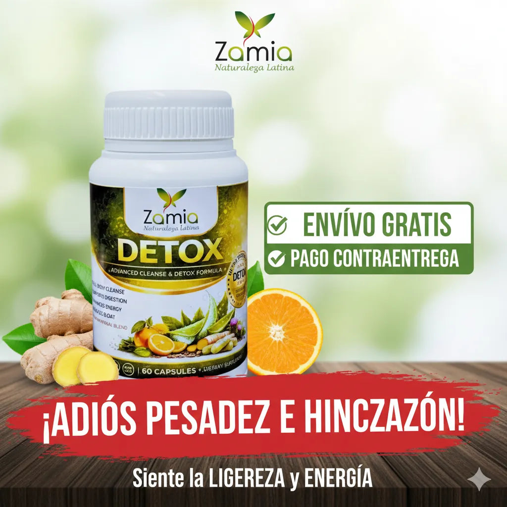 Zamia Detox Original apoya la limpieza interna de forma natural, ayudando a tu organismo a eliminar toxinas acumuladas (60 capsulas)